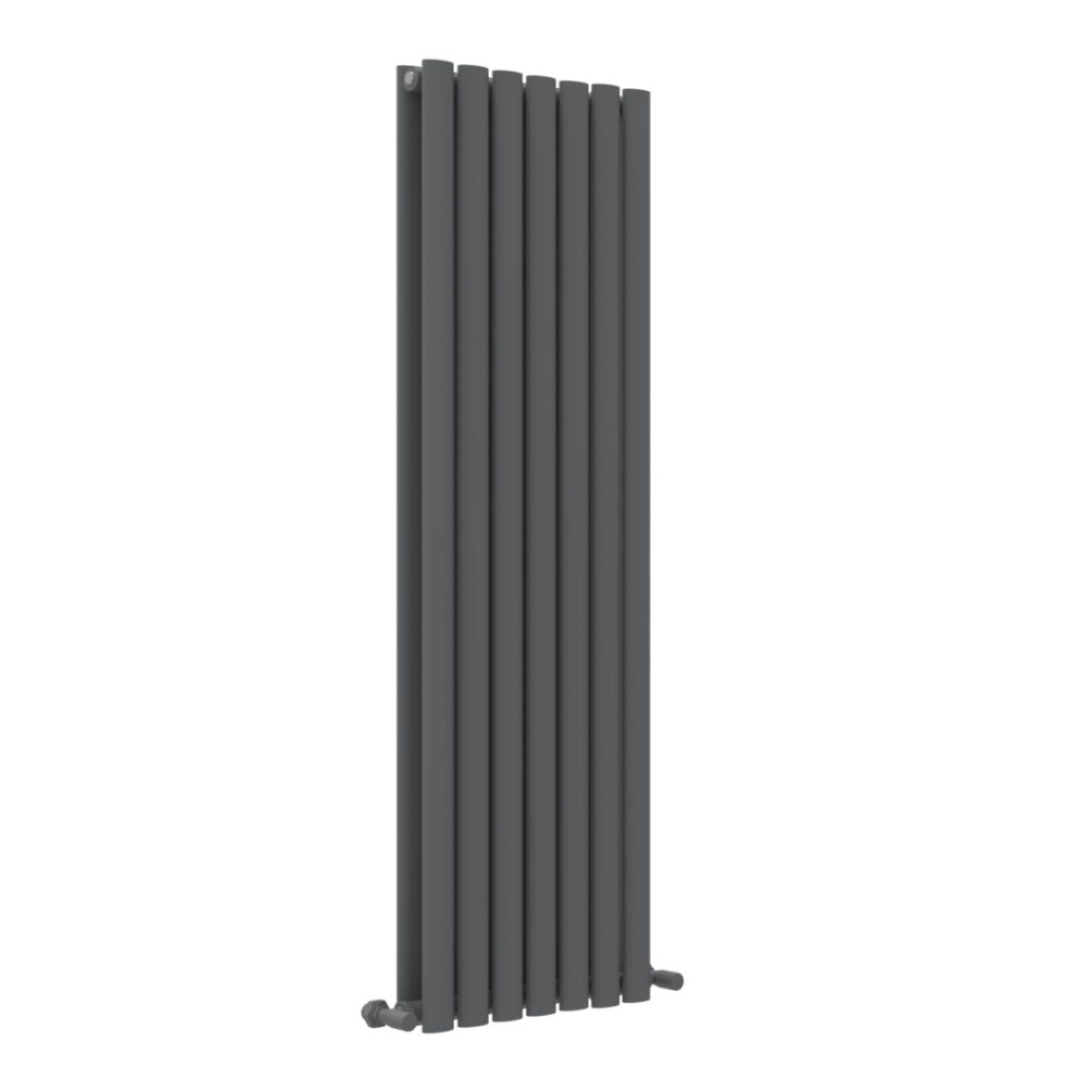 JTP Primo Anthracite 1600mm x 420mm Oval Panel Vertical Designer Radiator Cut Out
